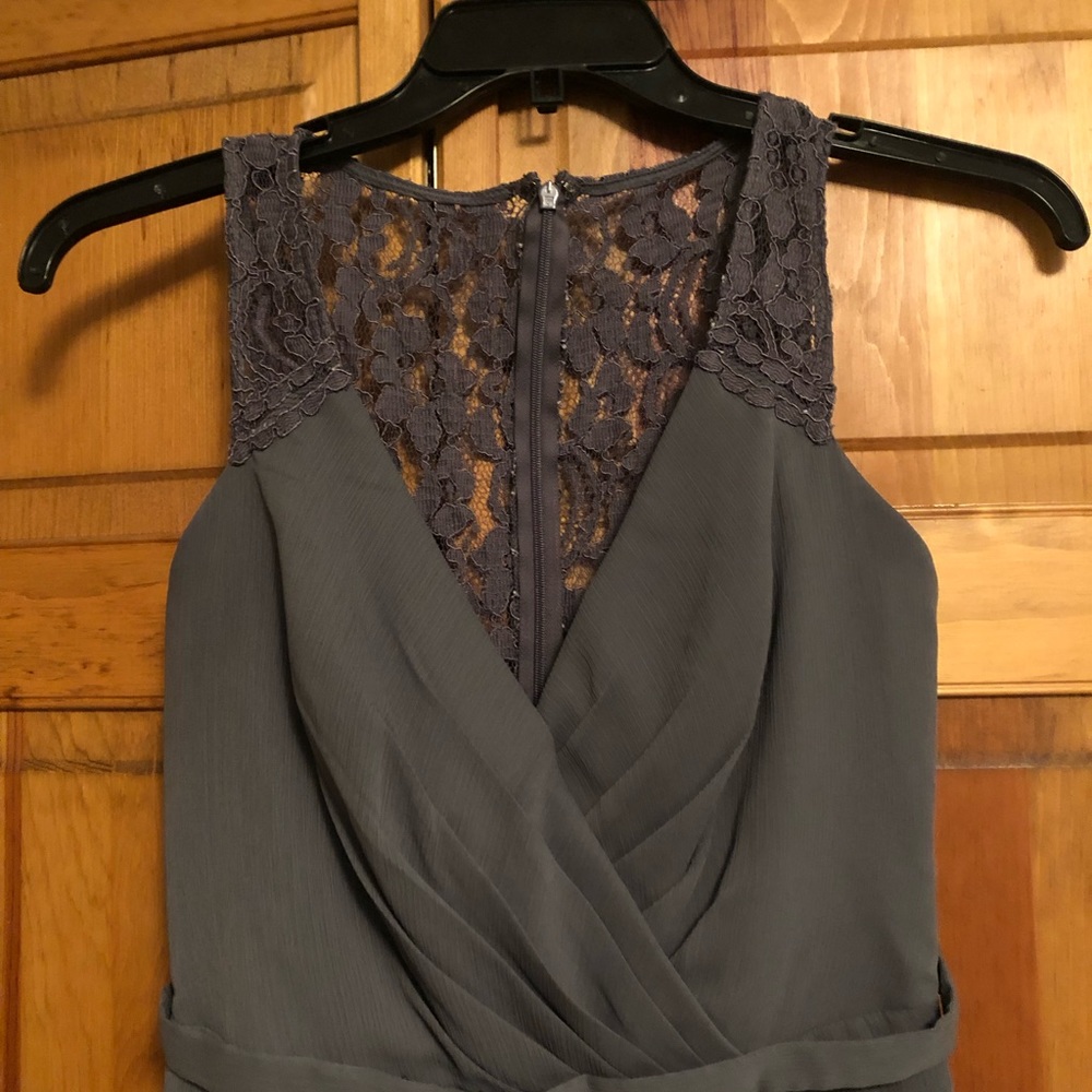 David’s Bridal Bridesmaid Dress Pewter - Picture 5 of 8